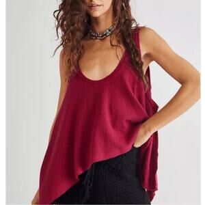 $38 NWT Free People We The Free Sing La La Tank Maroon Size Small